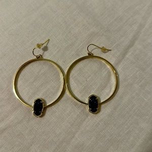 Kendra Scott gold and blue earrings